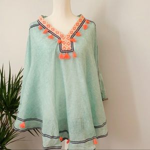 2/$20 Shiraleah Cotton Poncho Swim Cover Up Boho